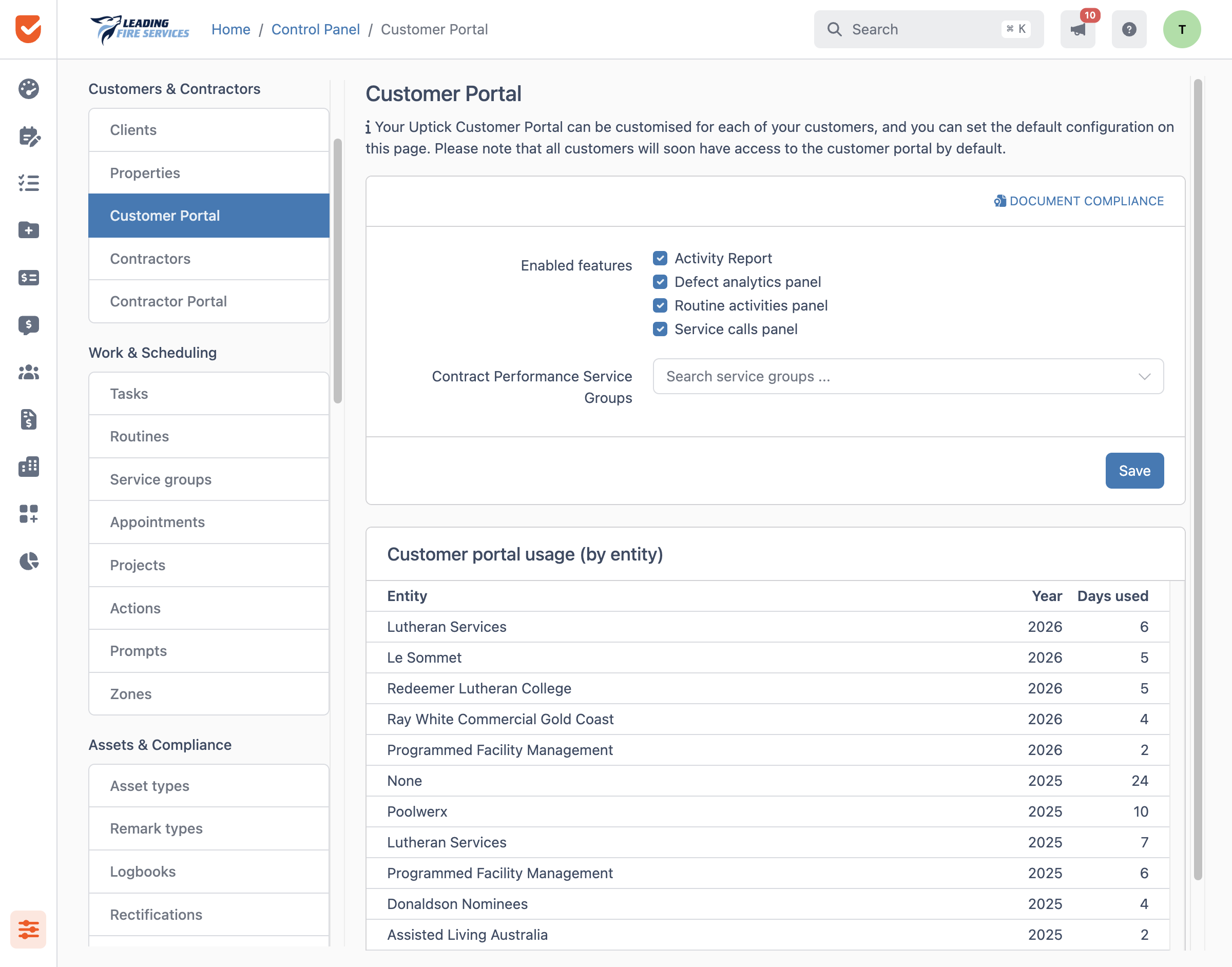 Customer Portal | Control Panel