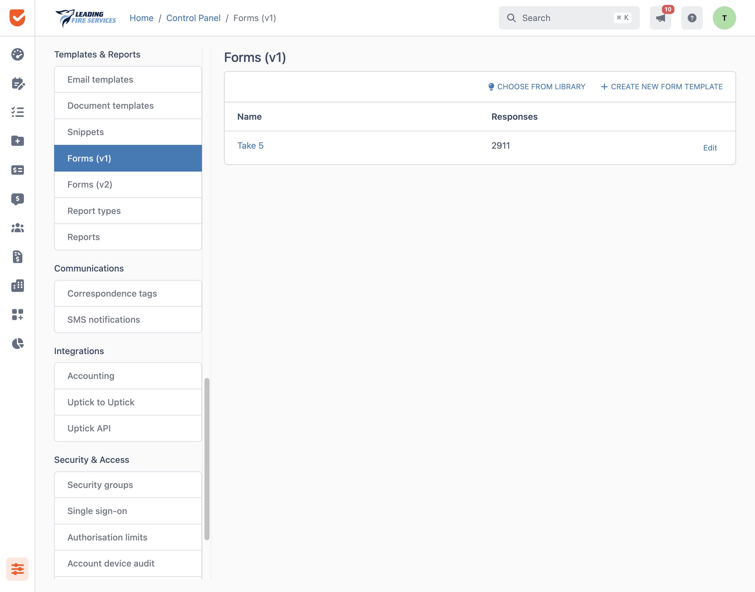 Forms (v1) | Control Panel