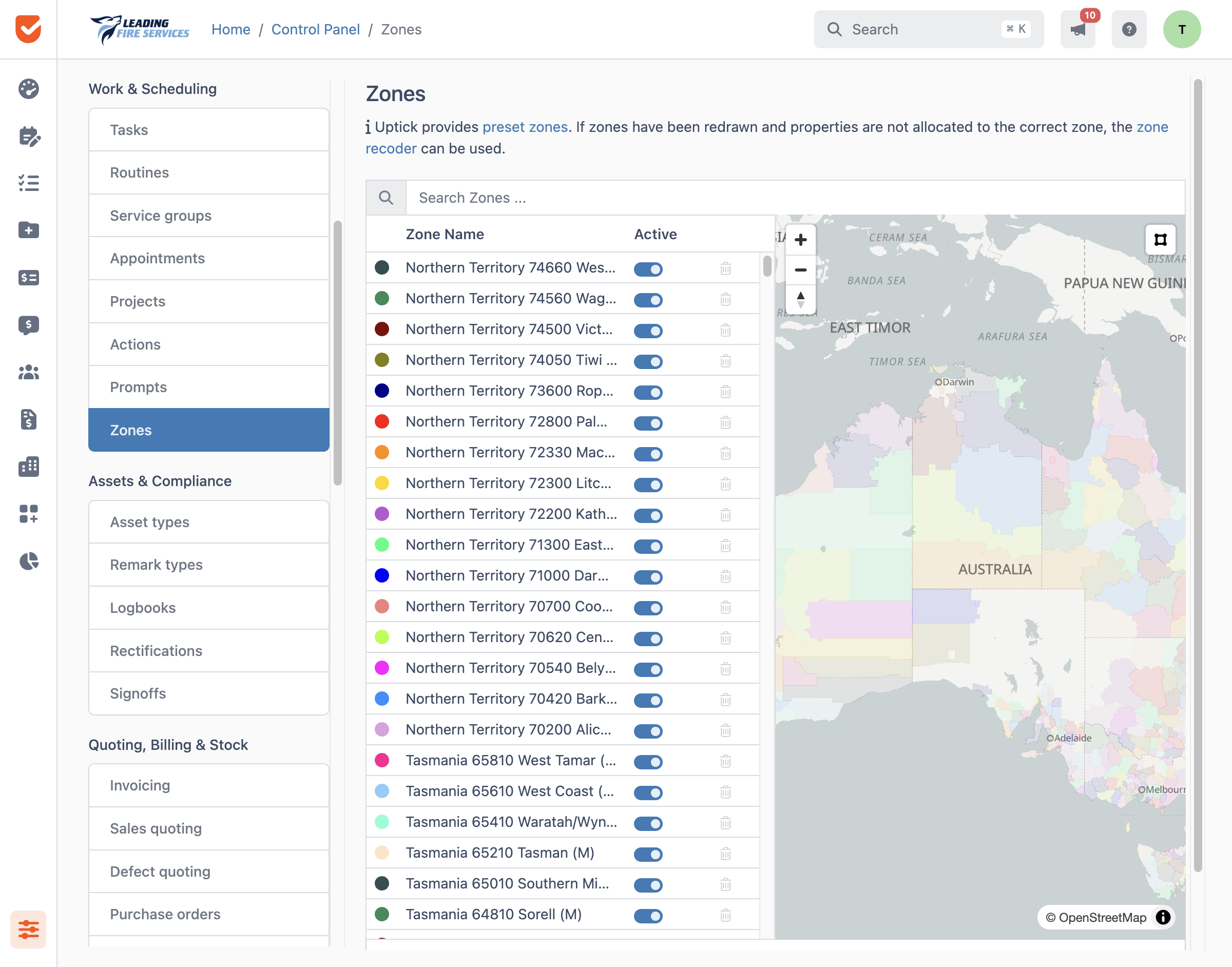 Zones | Control Panel