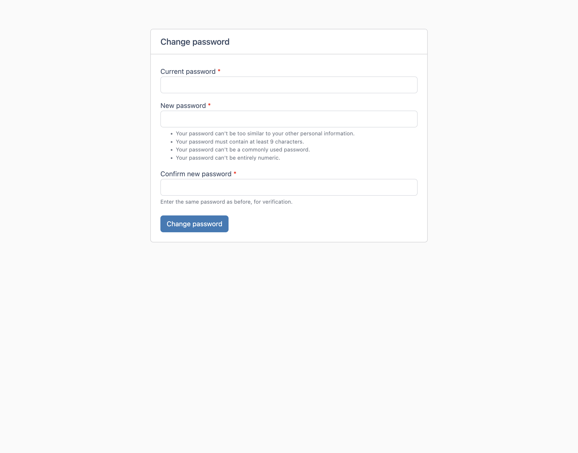 Change password