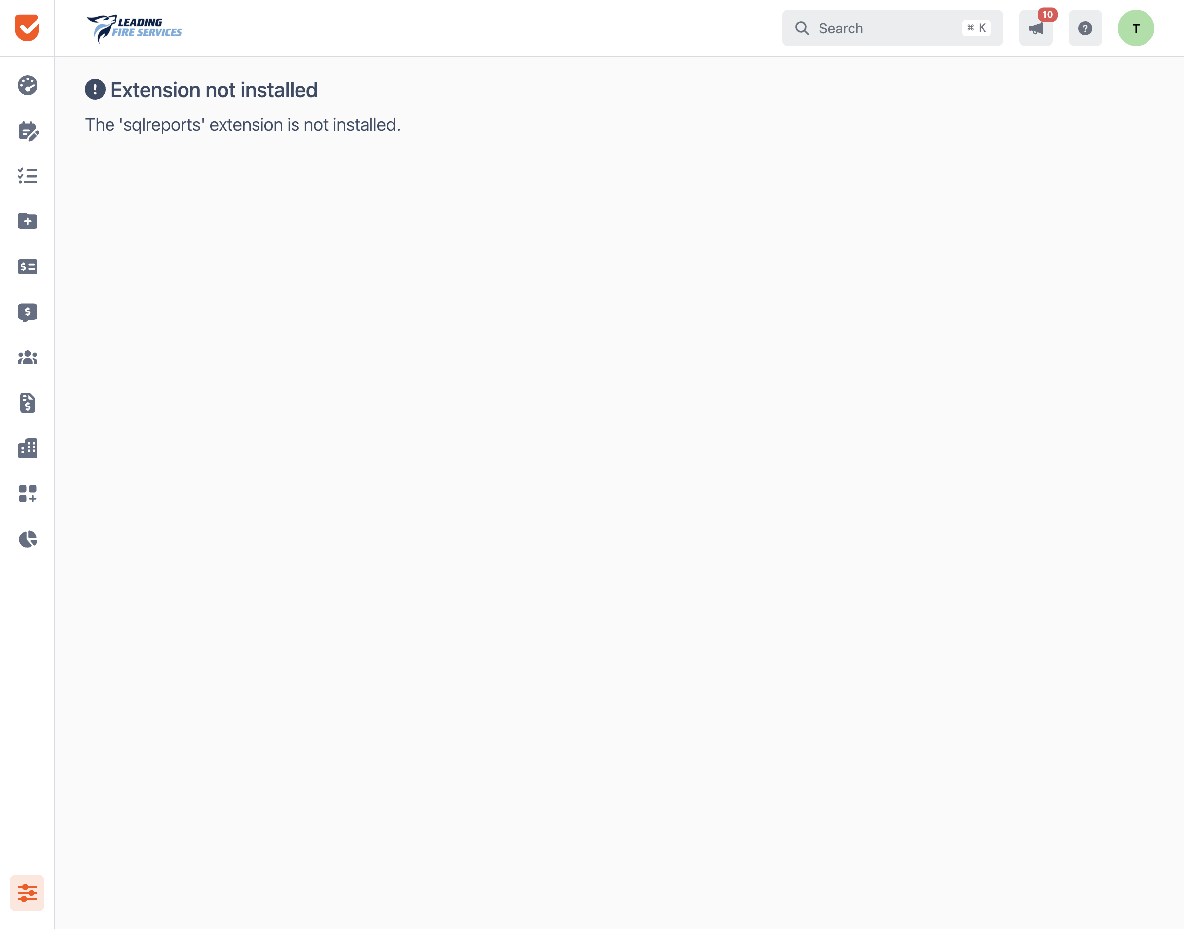 Extension Missing