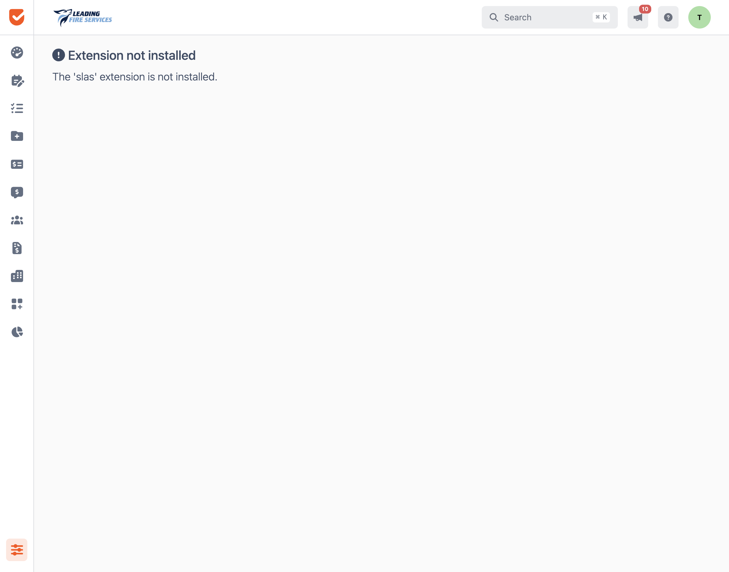 Extension Missing